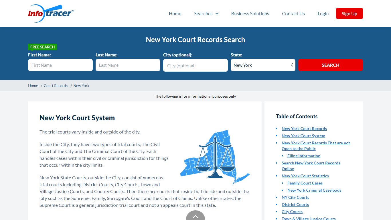 Search New York Court Records By Name Online - InfoTracer